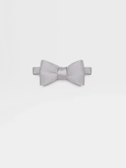 Light Grey Silk Bowtie