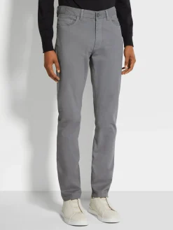 Light Grey Stretch Cotton Roccia Jeans