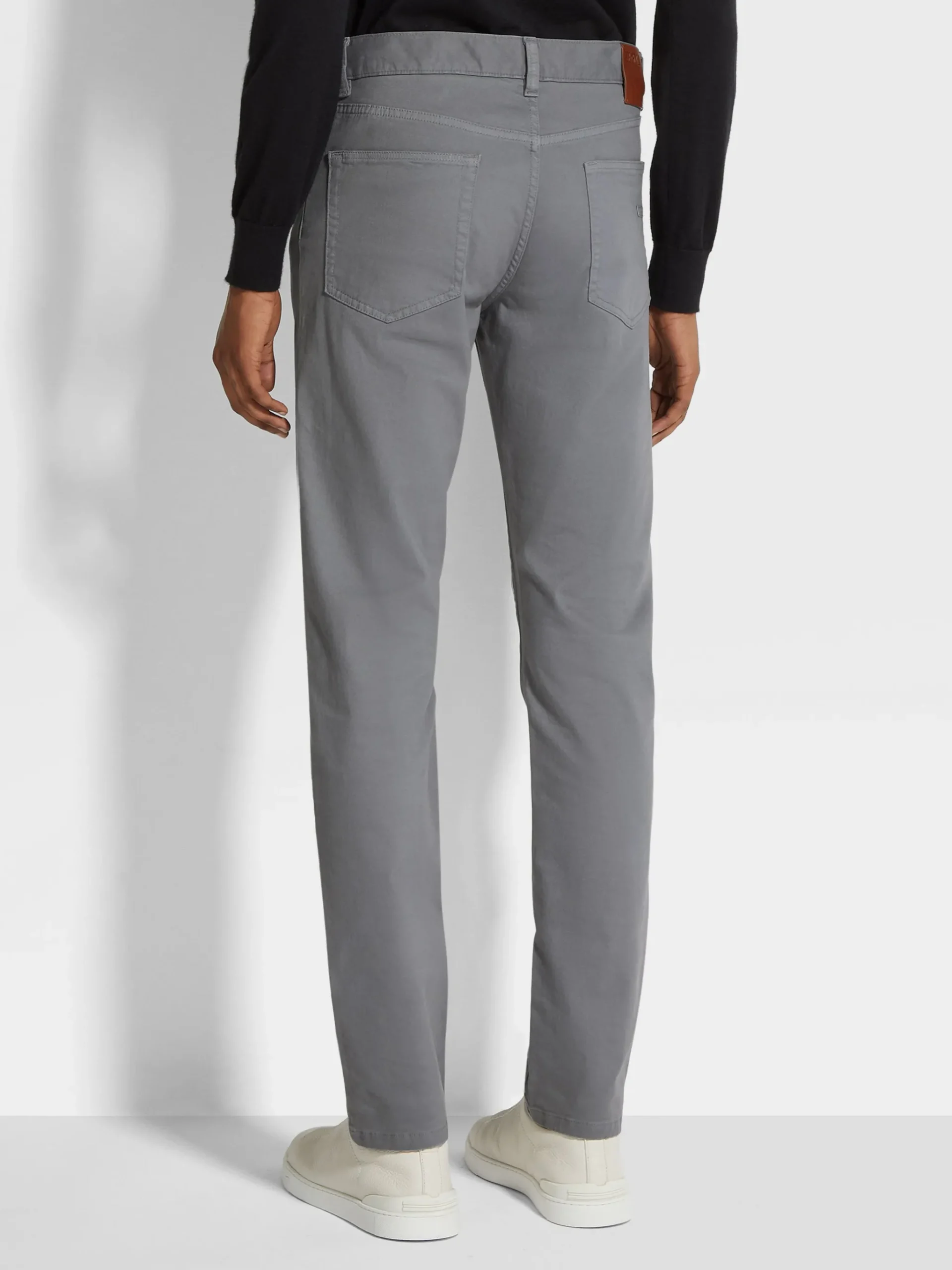 Light Grey Stretch Cotton Roccia Jeans