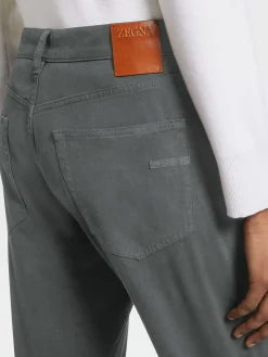 Light Grey Stretch Cotton Roccia Jeans