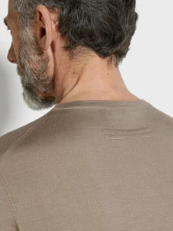 Light Taupe Cashseta Crewneck