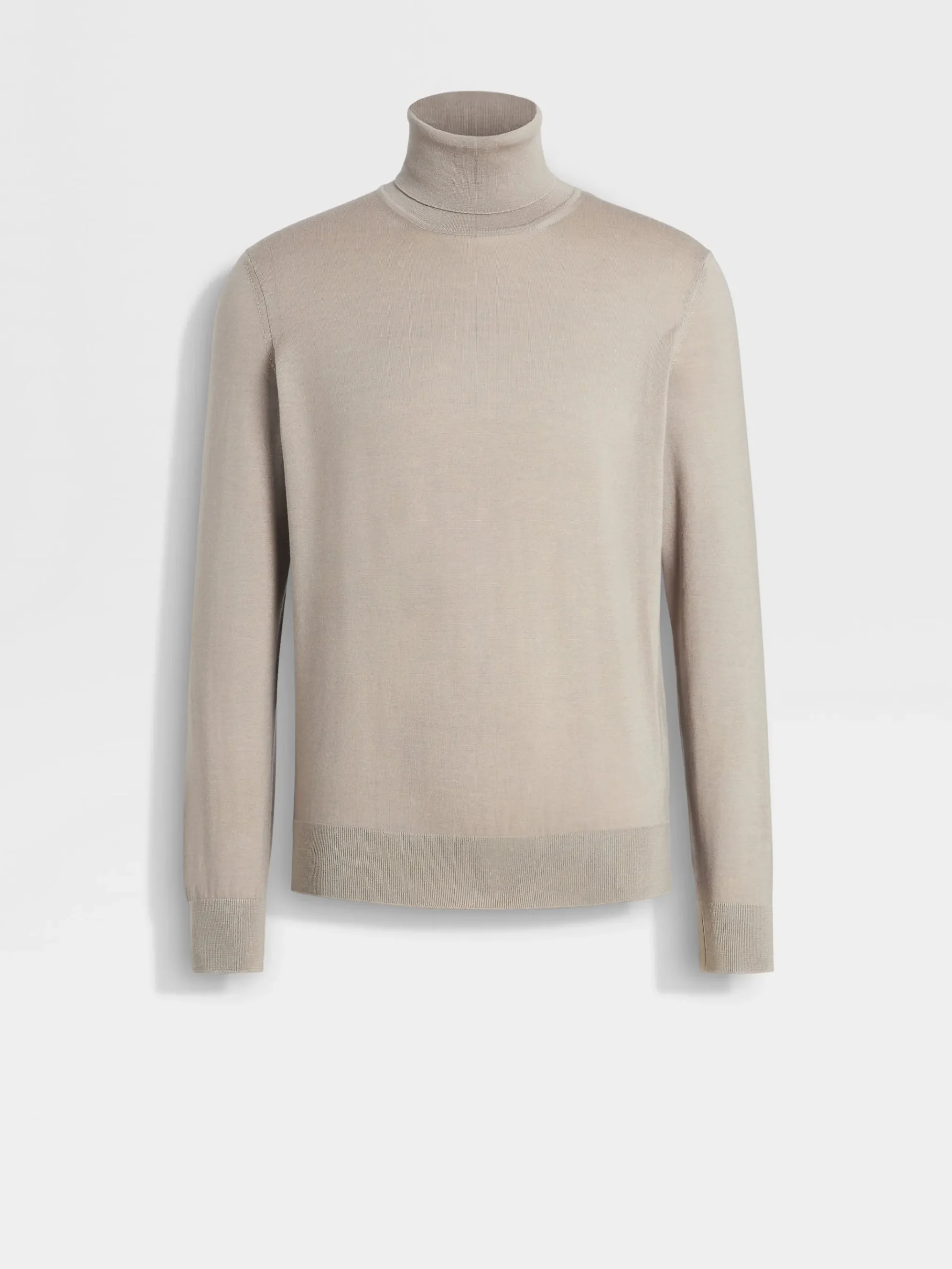 Light Taupe Cashseta Turtleneck