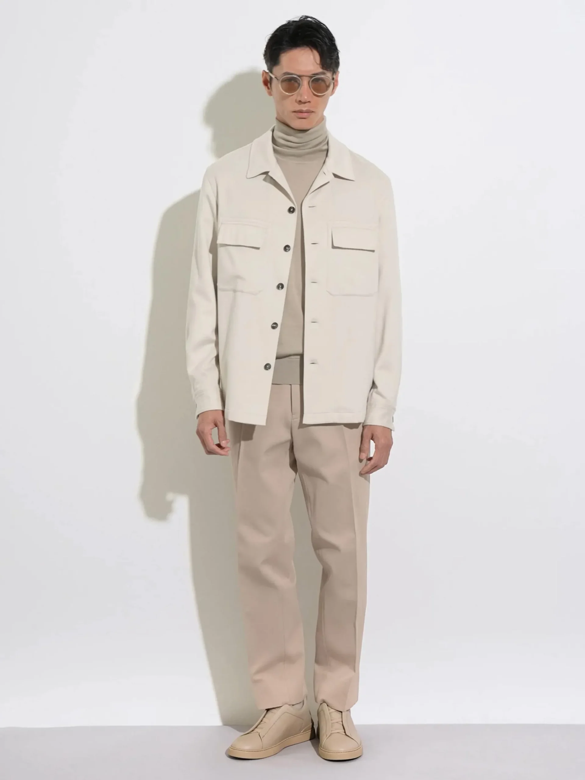 Light Taupe Cashseta Turtleneck