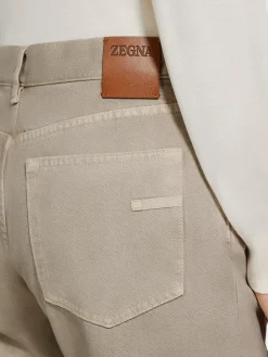 Light Taupe Cotton Roccia Jeans