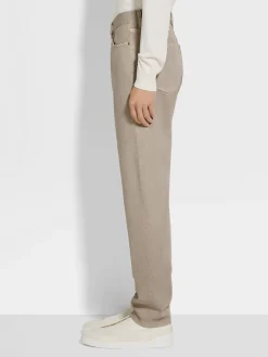 Light Taupe Cotton Roccia Jeans