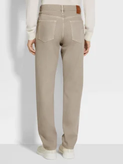 Light Taupe Cotton Roccia Jeans