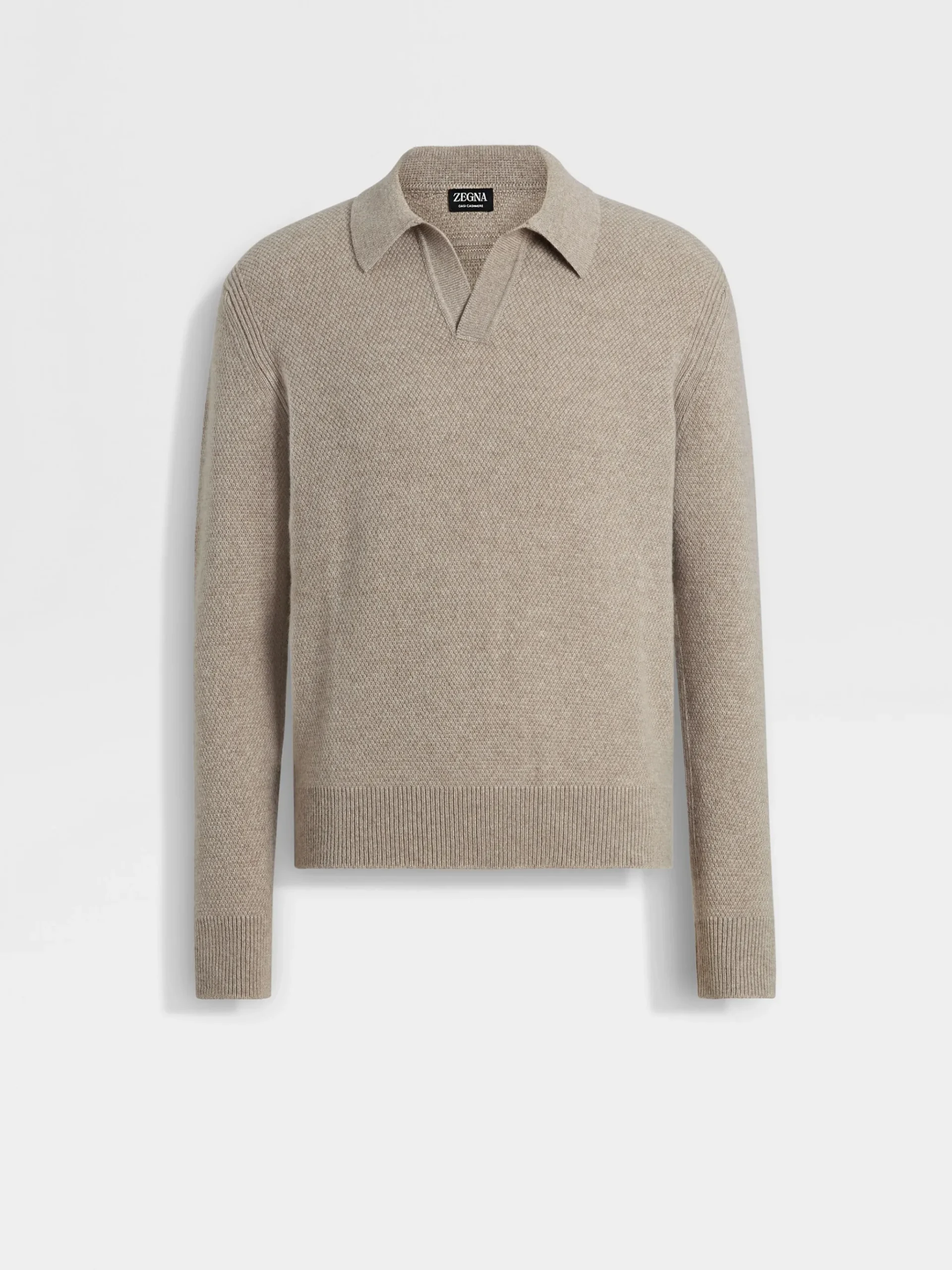 Light Taupe Mélange Oasi Cashmere Polo Shirt