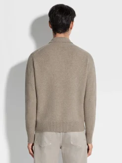 Light Taupe Mélange Oasi Cashmere Polo Shirt