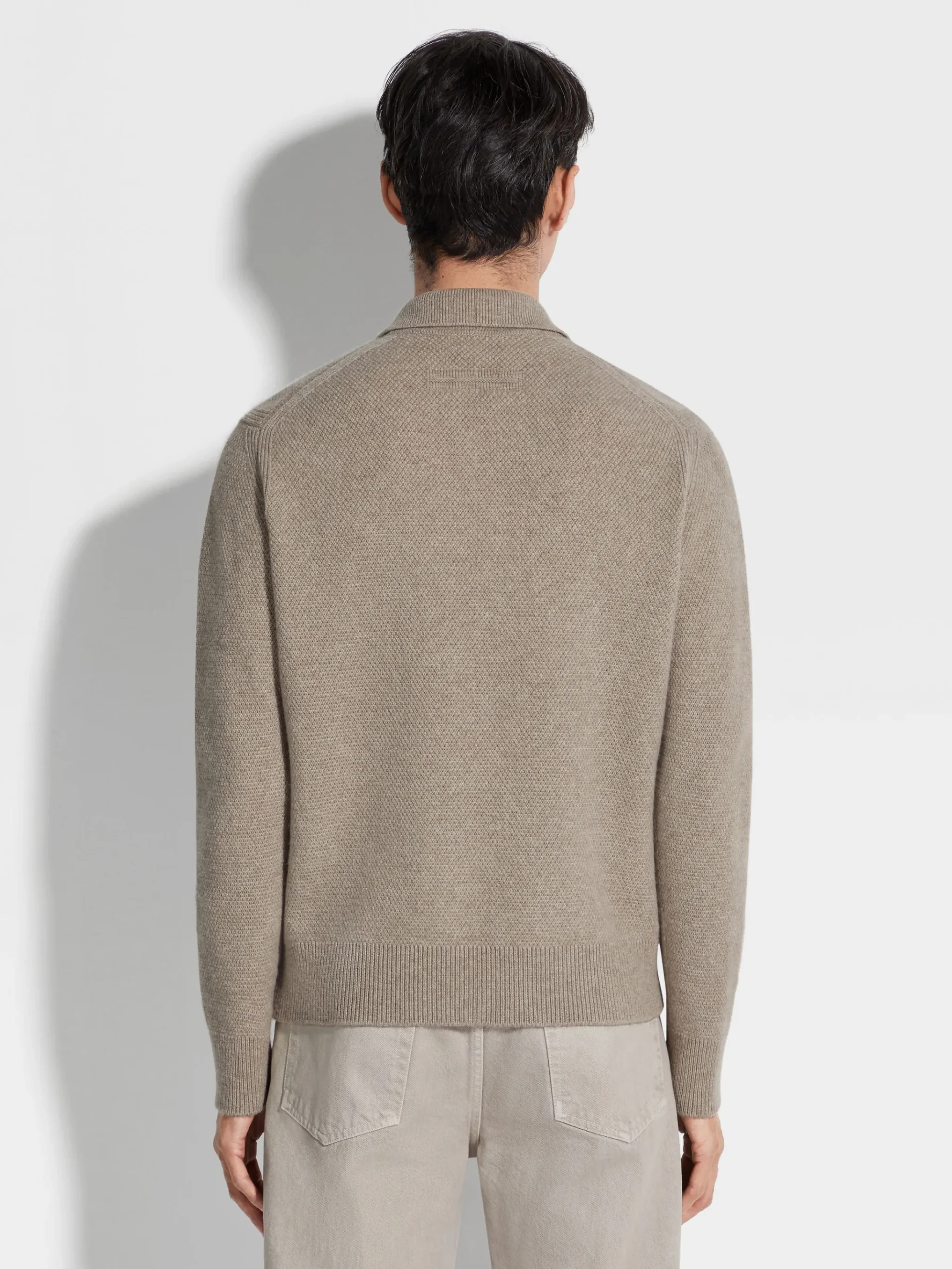 Light Taupe Mélange Oasi Cashmere Polo Shirt
