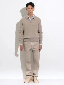 Light Taupe Mélange Oasi Cashmere Polo Shirt