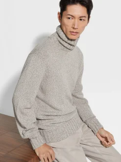 Light Taupe Mélange Oasi Cashmere Turtleneck