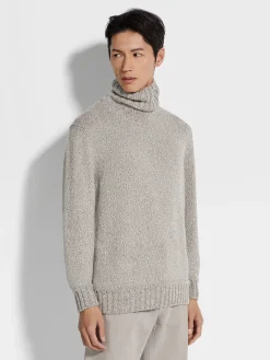 Light Taupe Mélange Oasi Cashmere Turtleneck