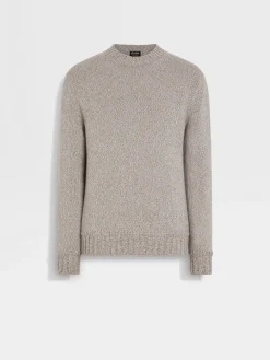 Light Taupe Mélange Oasi Cashmere Crewneck