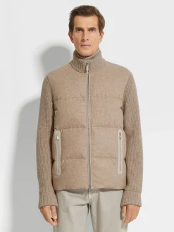Light Taupe Multimélange Oasi Cashmere Full Zip Blouson