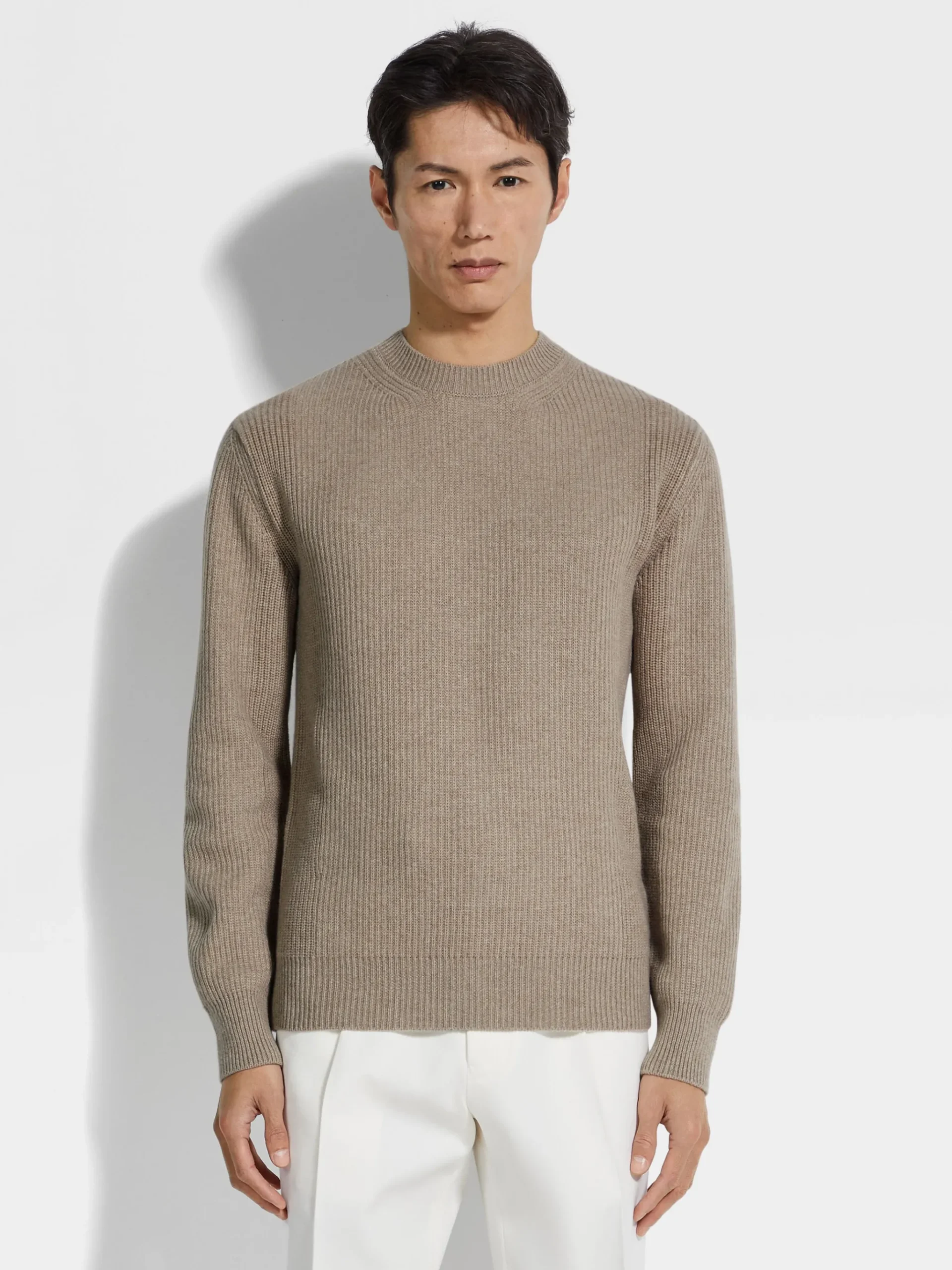 Light Taupe Oasi Cashmere Crewneck