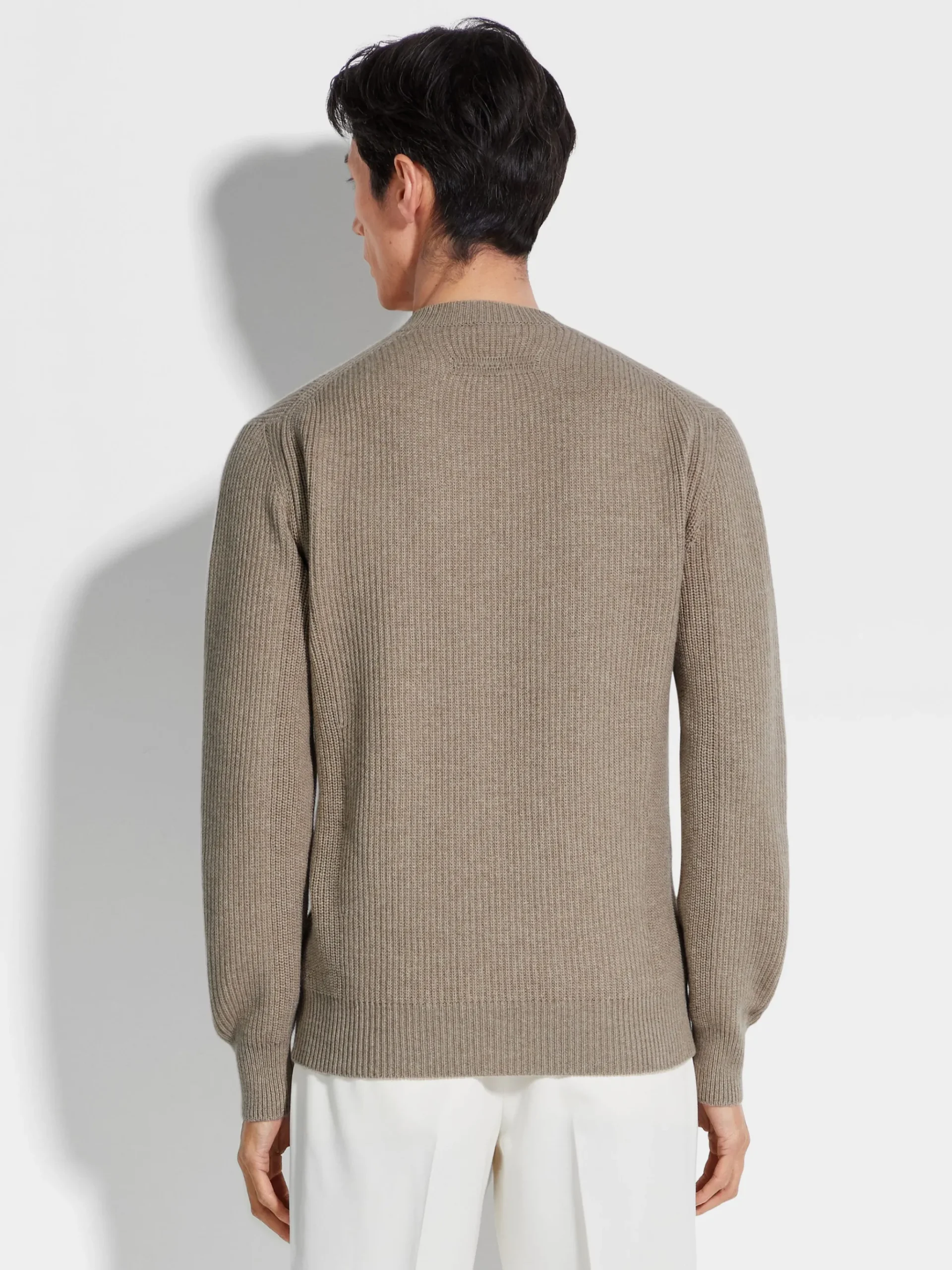 Light Taupe Oasi Cashmere Crewneck