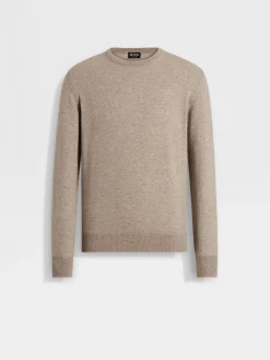 Light Taupe Oasi Cashmere Crewneck