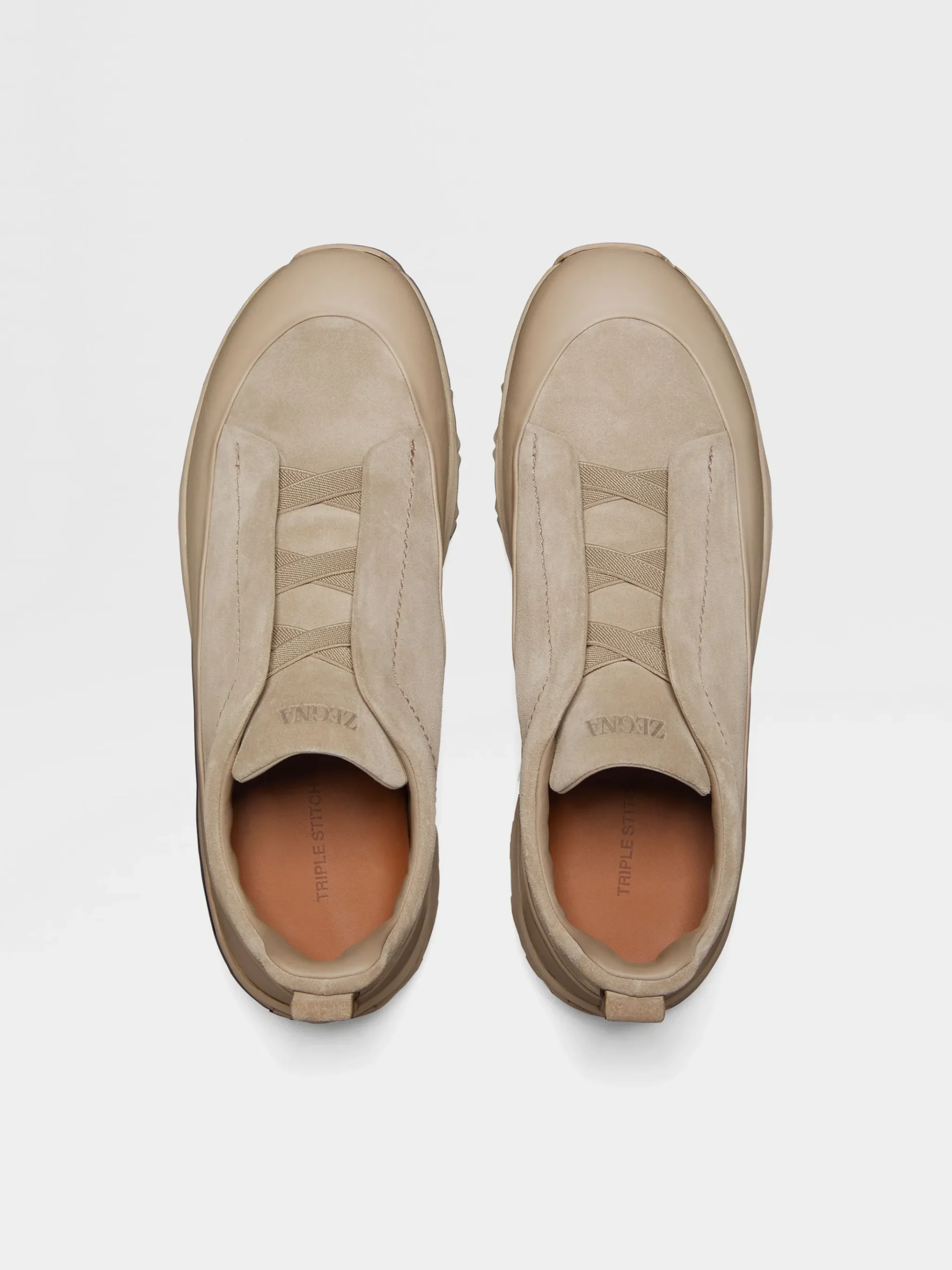 Light Taupe Suede and Leather Triple Stitch™ Monte Sneakers