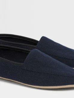 Navy Blue Cashmere Slippers