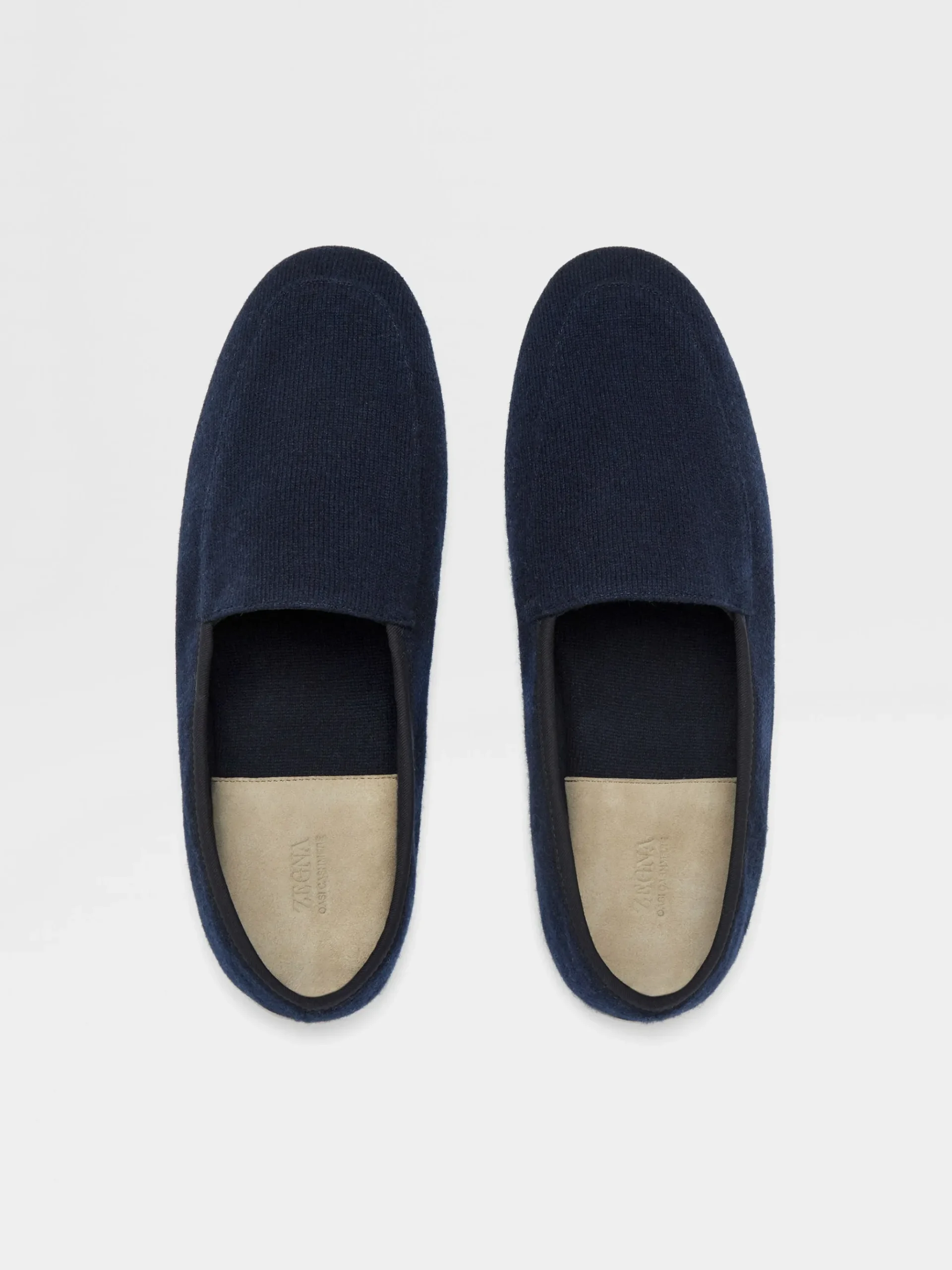 Navy Blue Cashmere Slippers