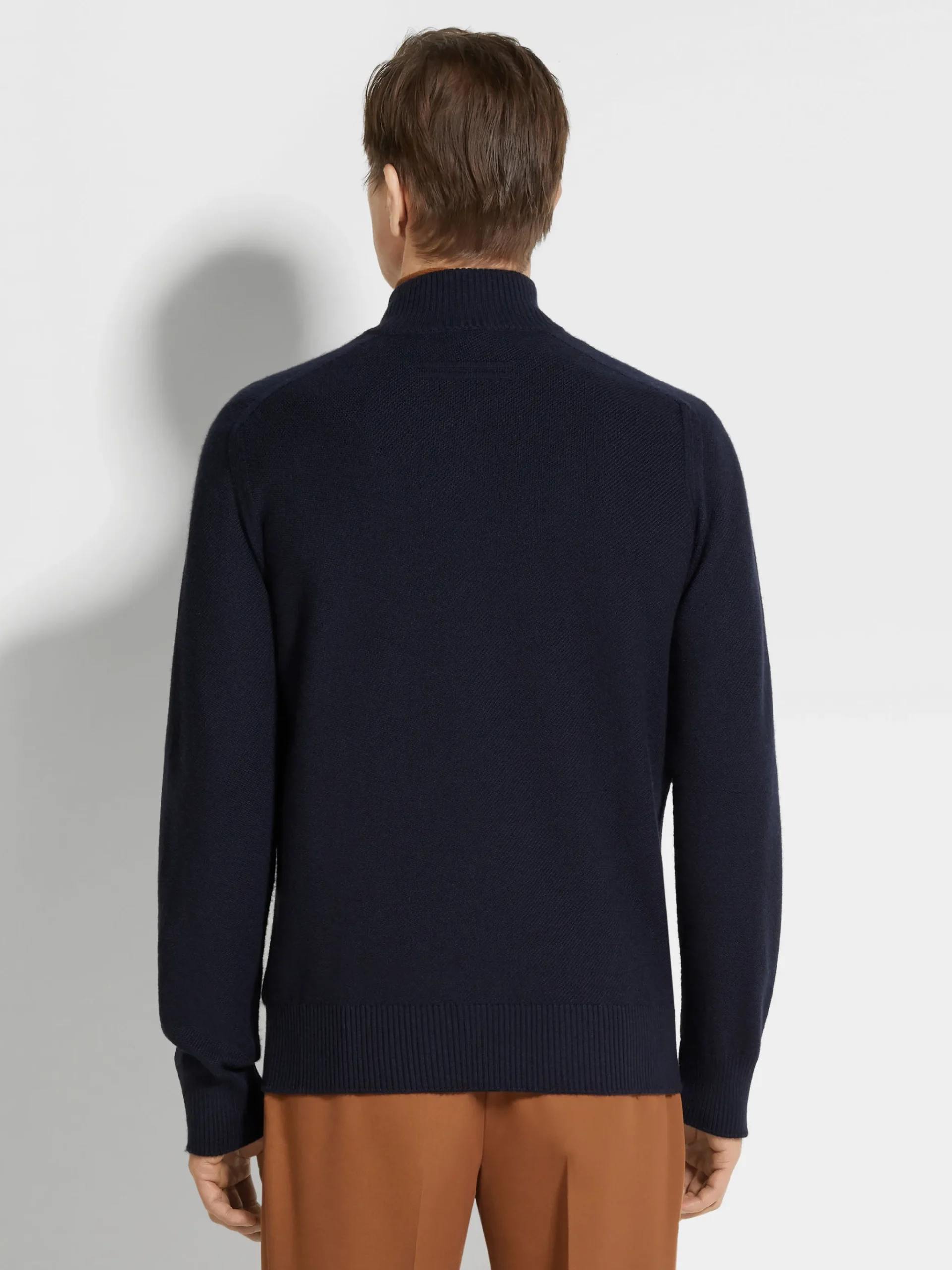 Navy Blue Cashseta Full Zip Cardigan