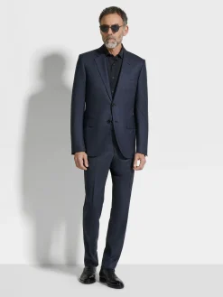 Navy Blue Centoventimila Wool Suit