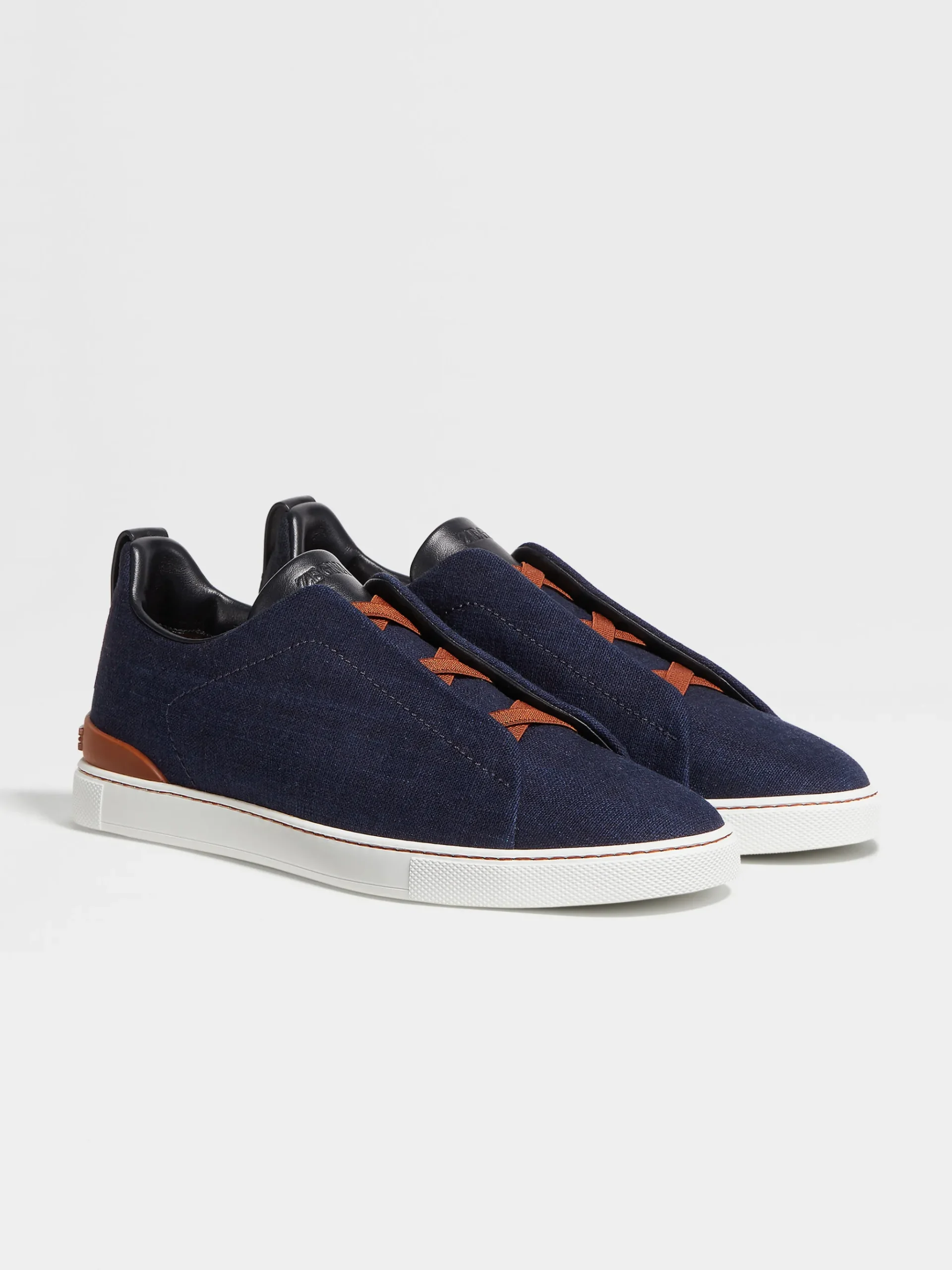 Navy Blue Cotton Denim Triple Stitch™ Sneakers