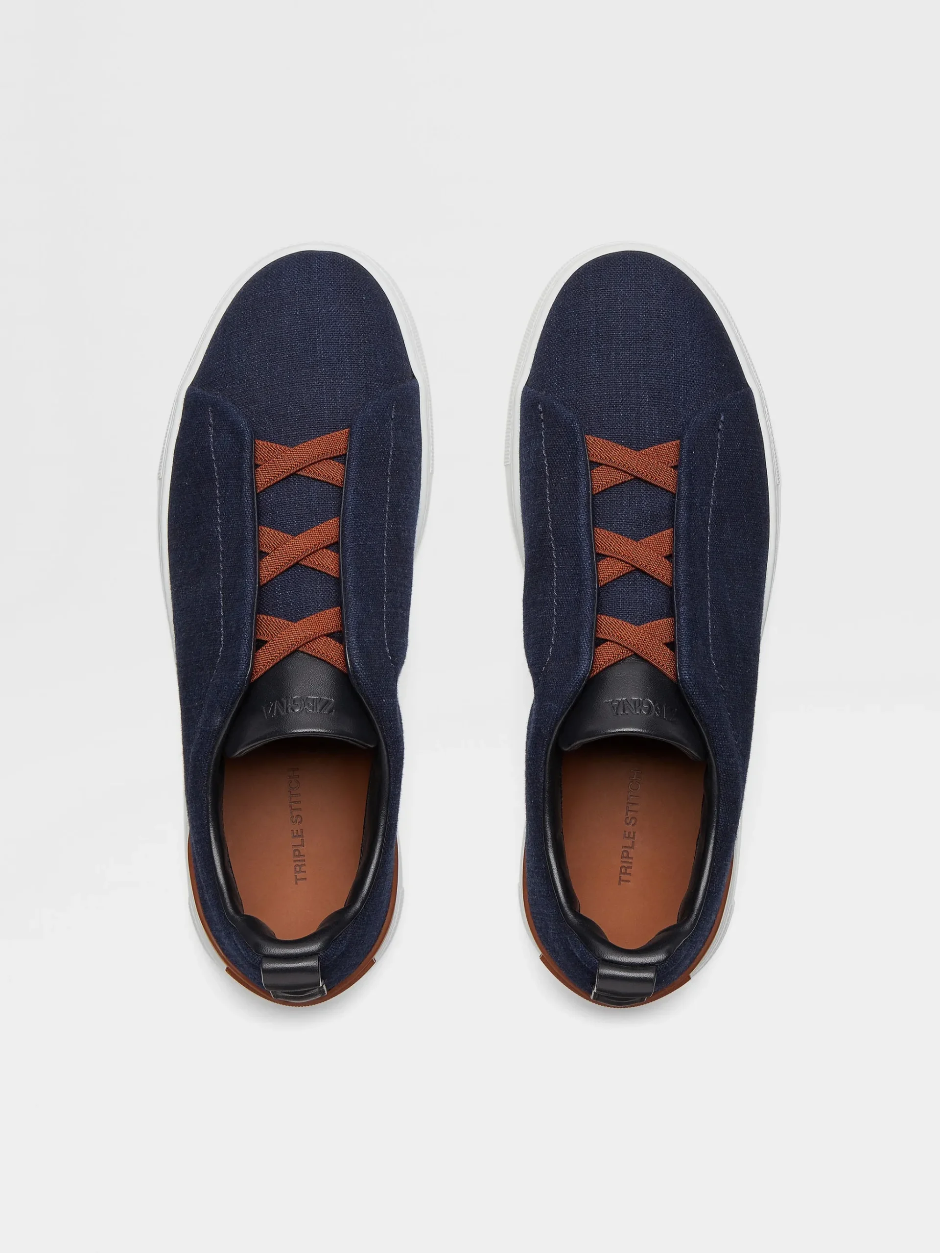Navy Blue Cotton Denim Triple Stitch™ Sneakers