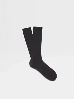 Navy Blue Cotton Socks