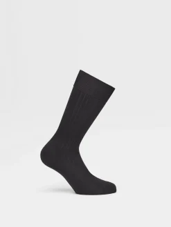 Navy Blue Cotton Socks