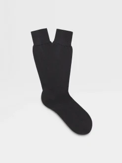 Navy Blue Cotton Socks