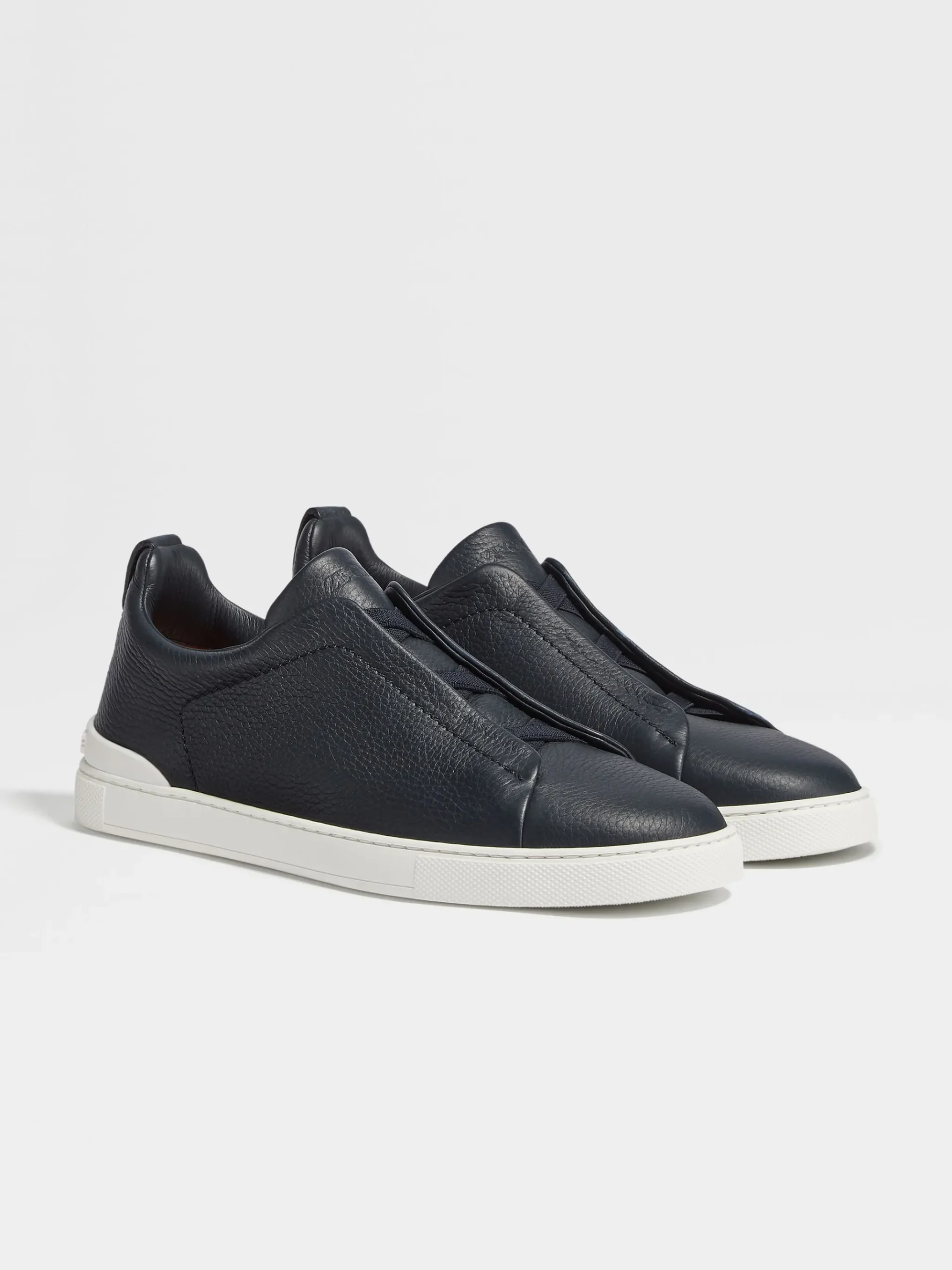 Navy Blue Deerskin Triple Stitch™ Sneakers