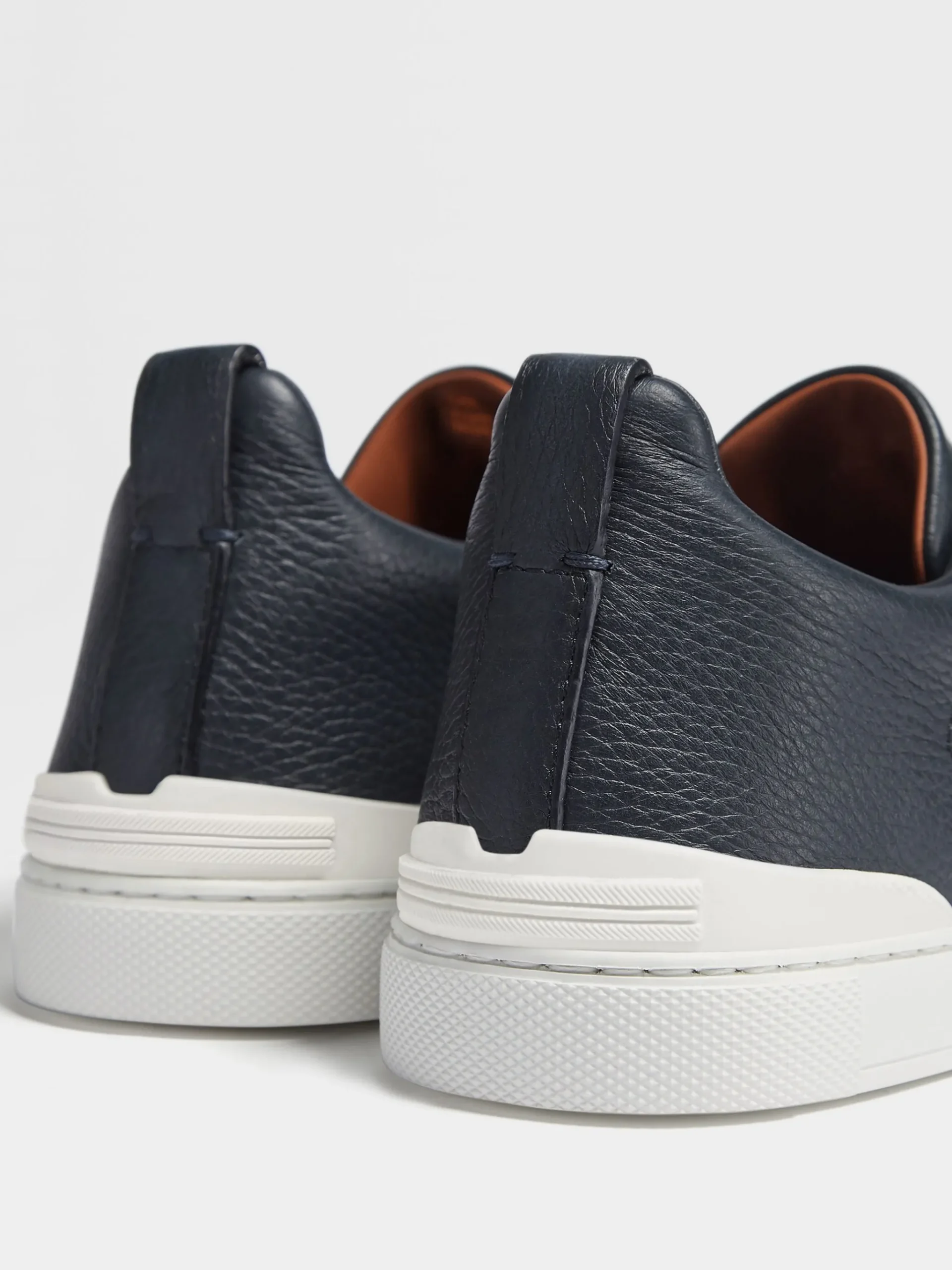Navy Blue Deerskin Triple Stitch™ Sneakers