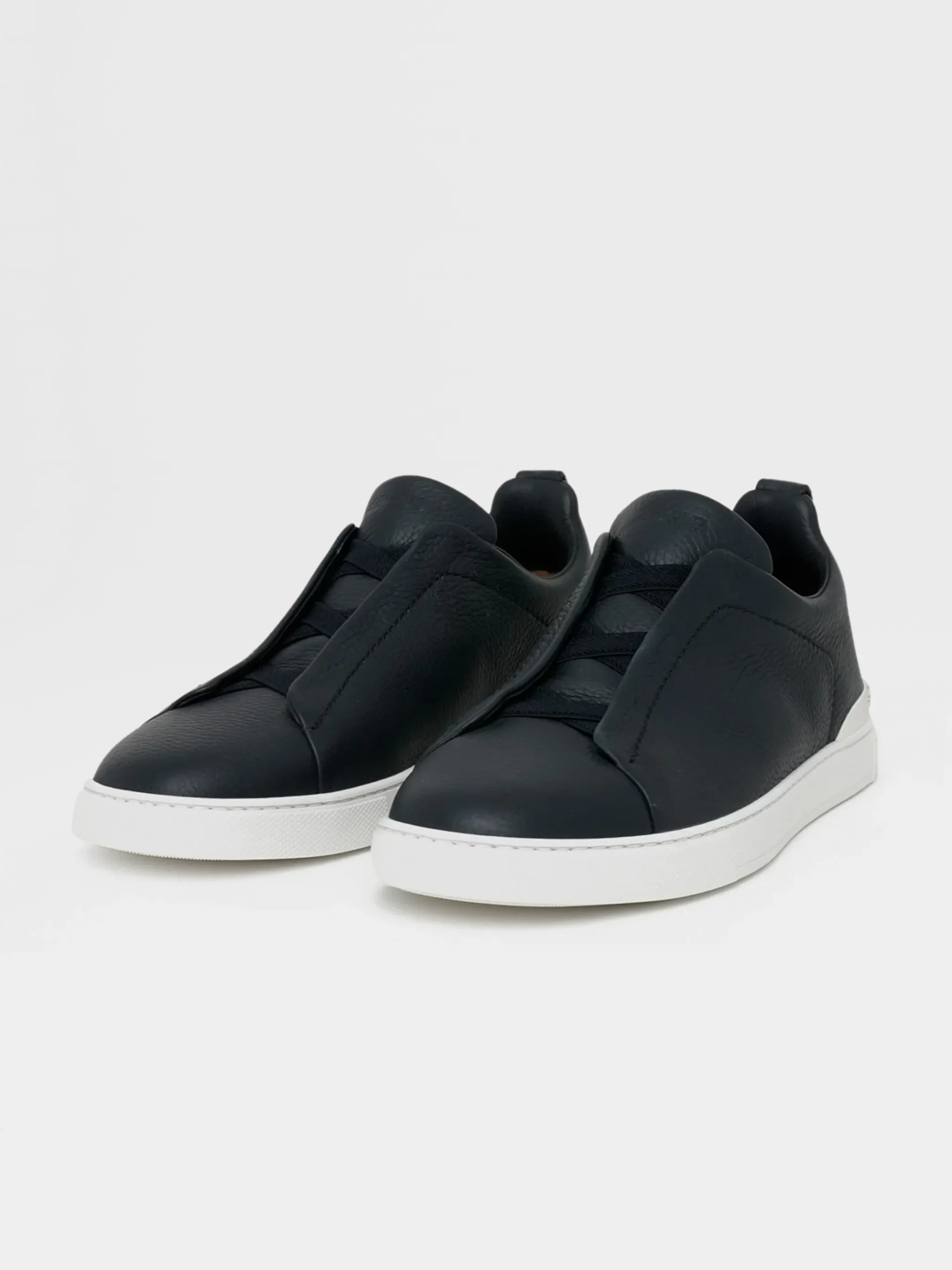 Navy Blue Deerskin Triple Stitch™ Sneakers