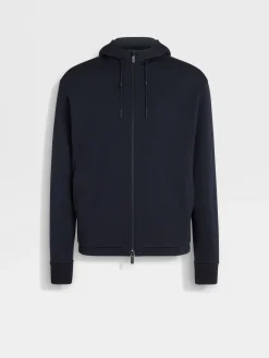 Navy Blue High Performance™ Wool Blend Hoodie
