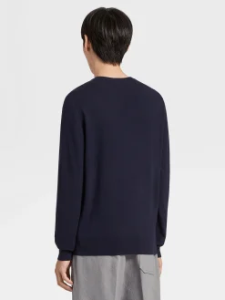 Navy Blue 12milmil12 Wool Crewneck