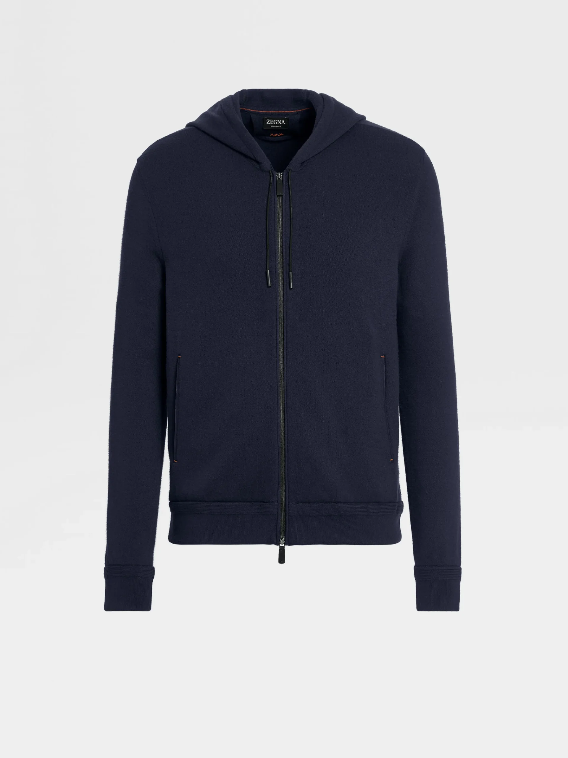 Navy Blue 12milmil12 Wool Full Zip Hoodie