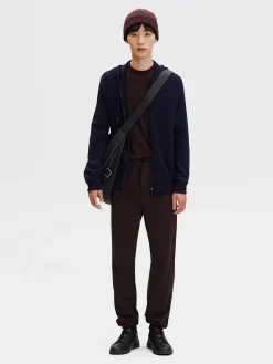 Navy Blue 12milmil12 Wool Full Zip Hoodie