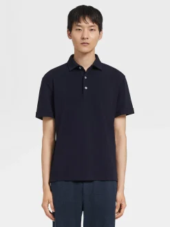 Navy Blue 12milmil12 Wool Polo Shirt
