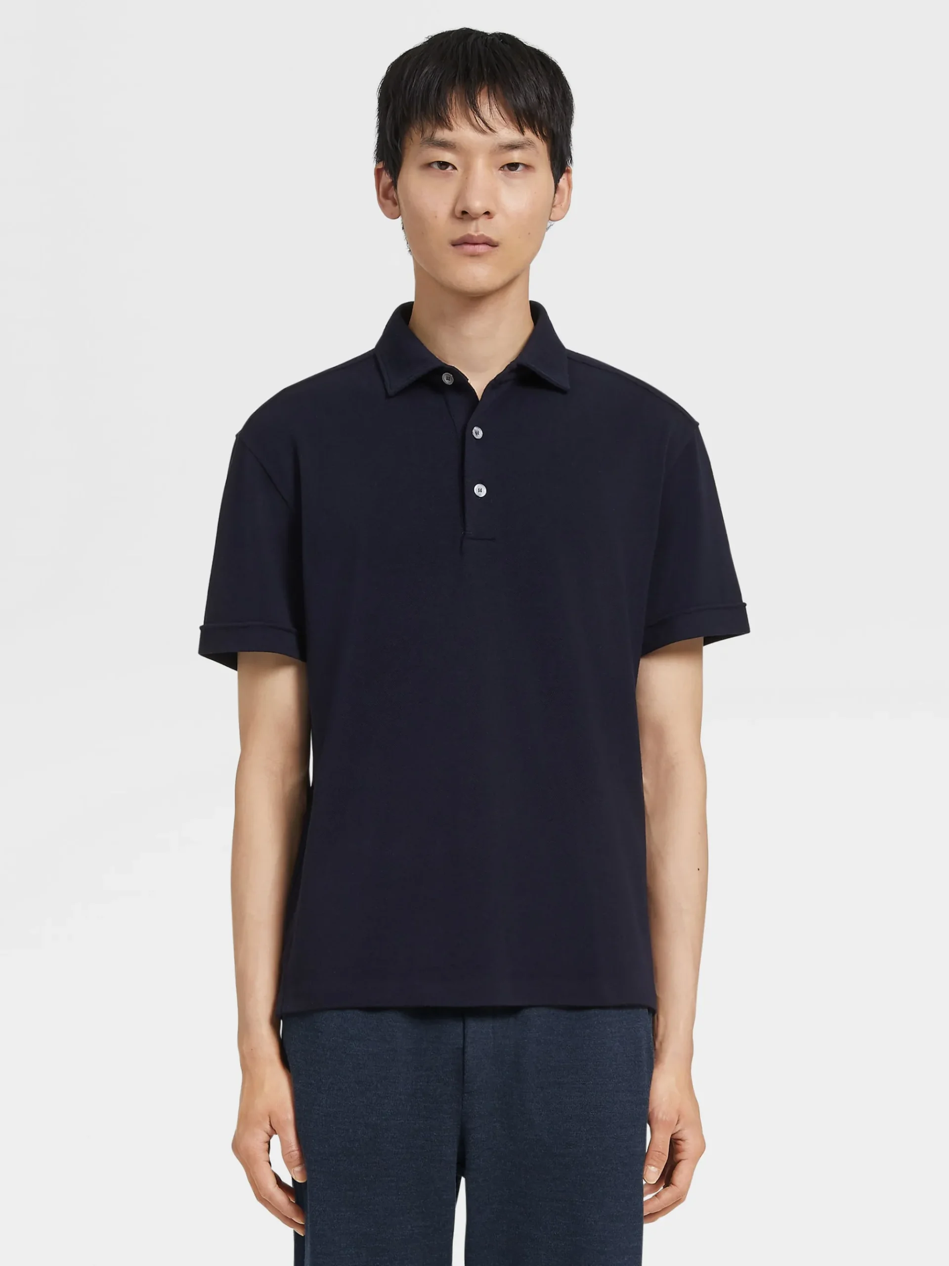 Navy Blue 12milmil12 Wool Polo Shirt