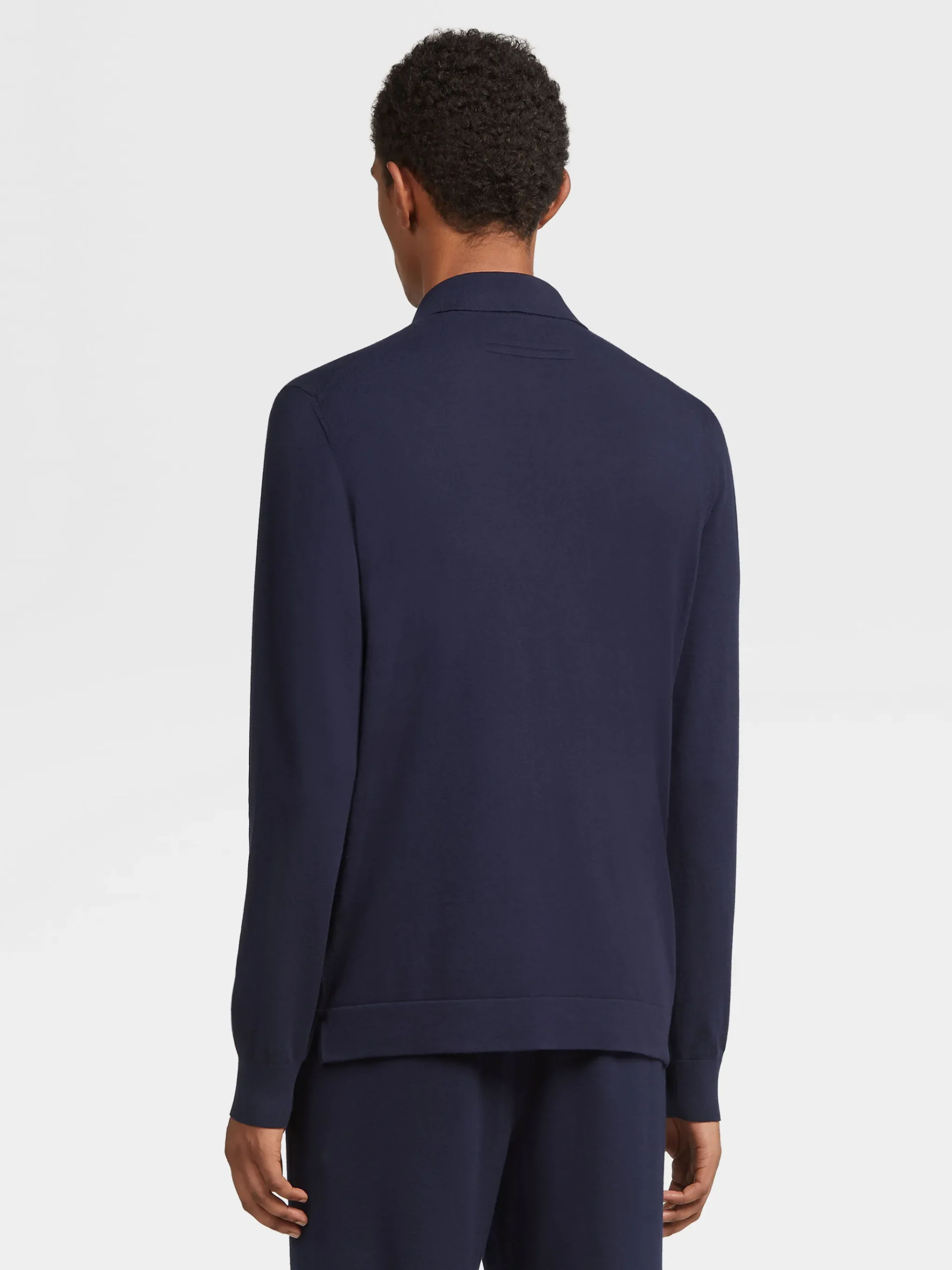 Navy Blue 12milmil12 Wool Polo Shirt