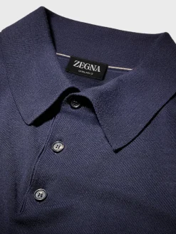 Navy Blue 12milmil12 Wool Polo Shirt