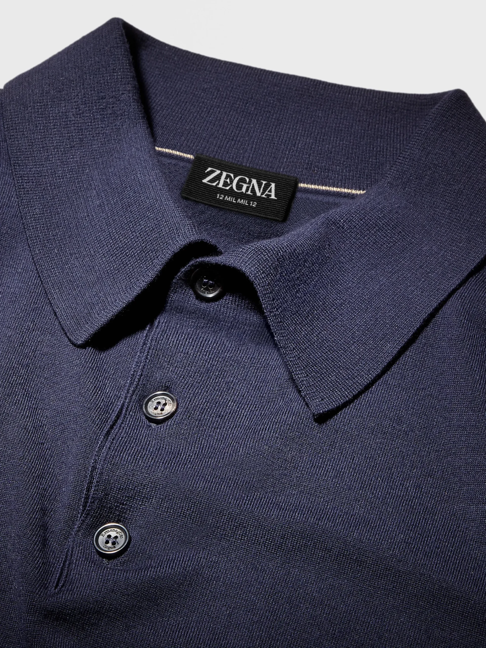 Navy Blue 12milmil12 Wool Polo Shirt