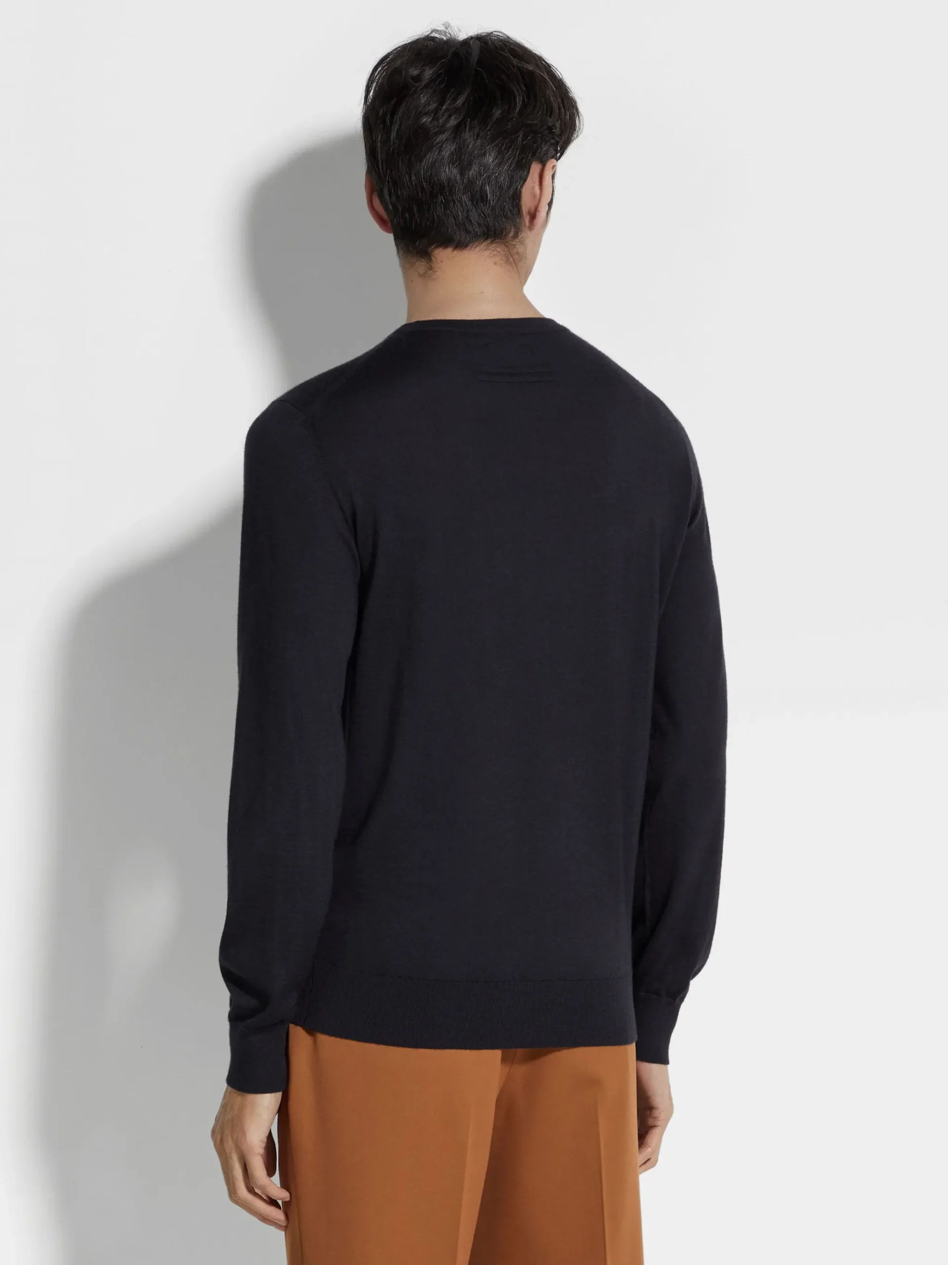 Navy Blue Mélange Cashseta Crewneck