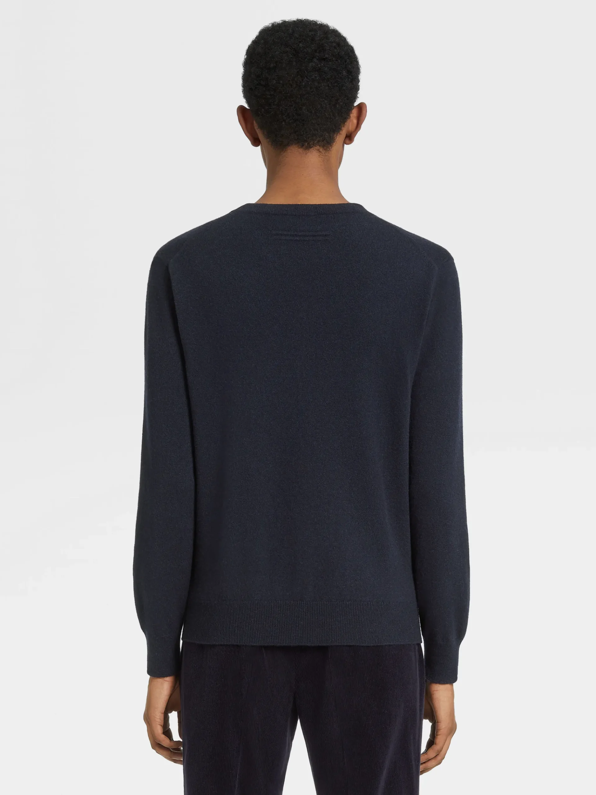 Navy Blue Mélange Oasi Cashmere Crewneck