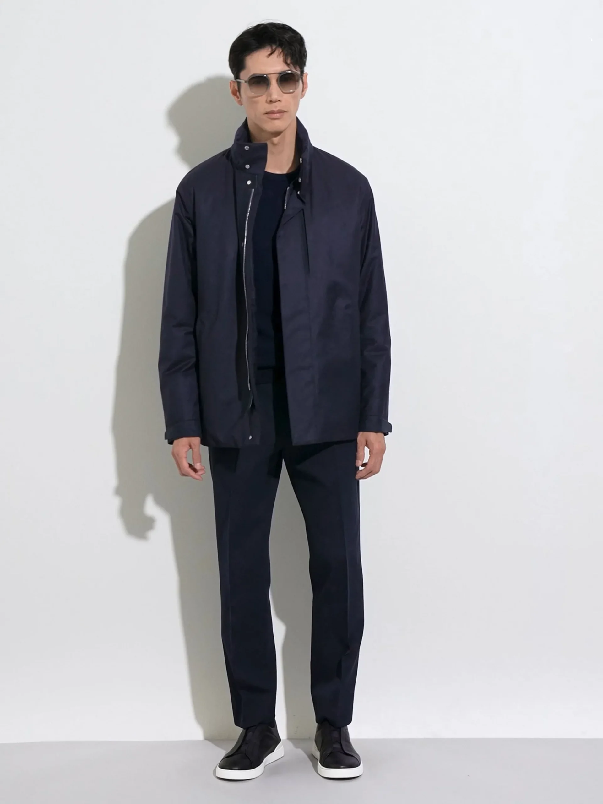 Navy Blue Mélange Oasi Cashmere Crewneck