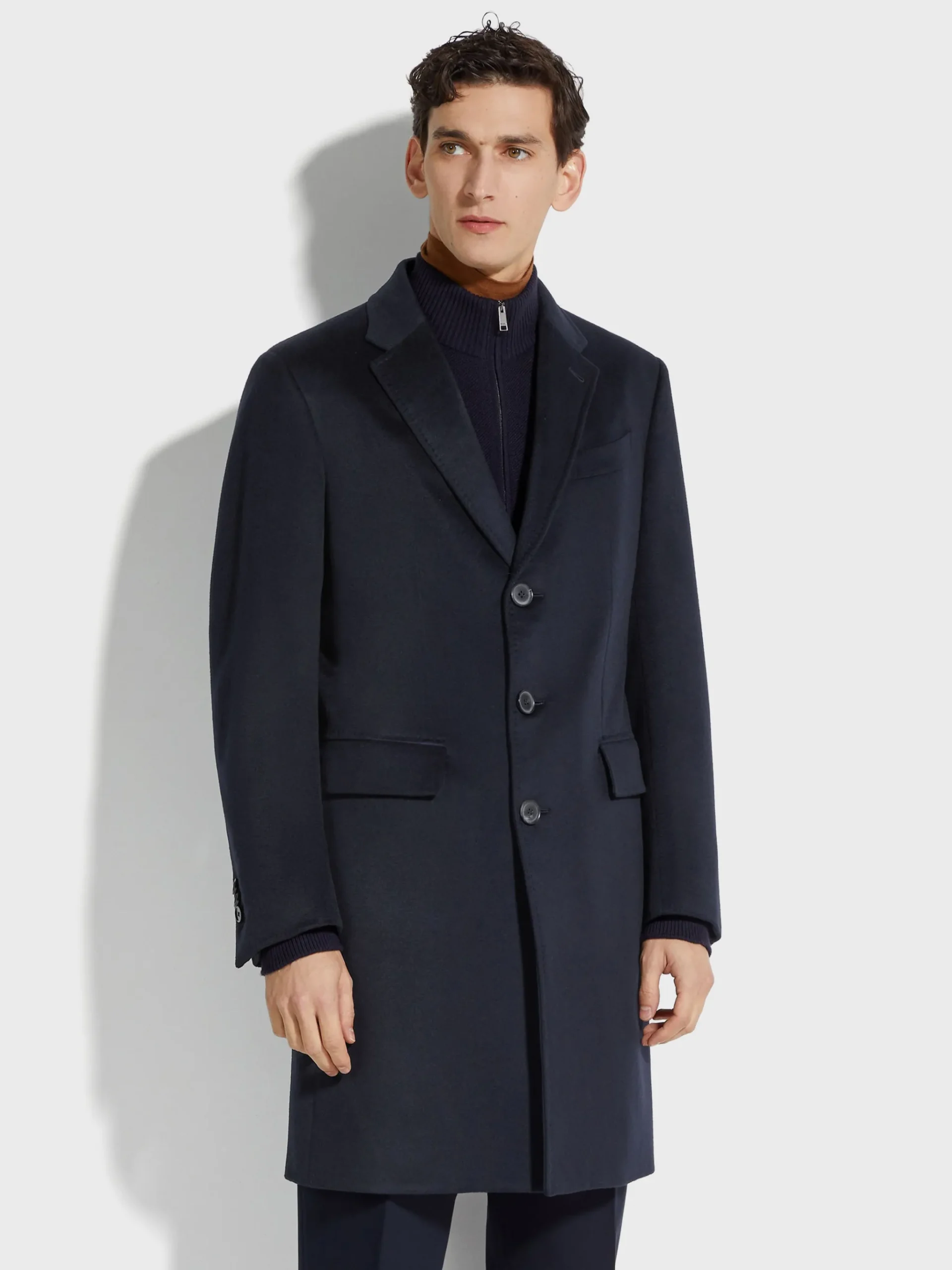 Navy Blue Oasi Cashmere Overcoat