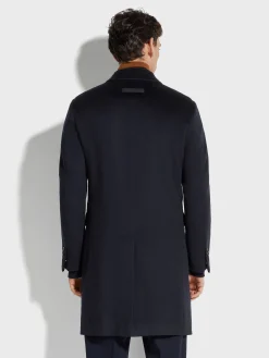 Navy Blue Oasi Cashmere Overcoat