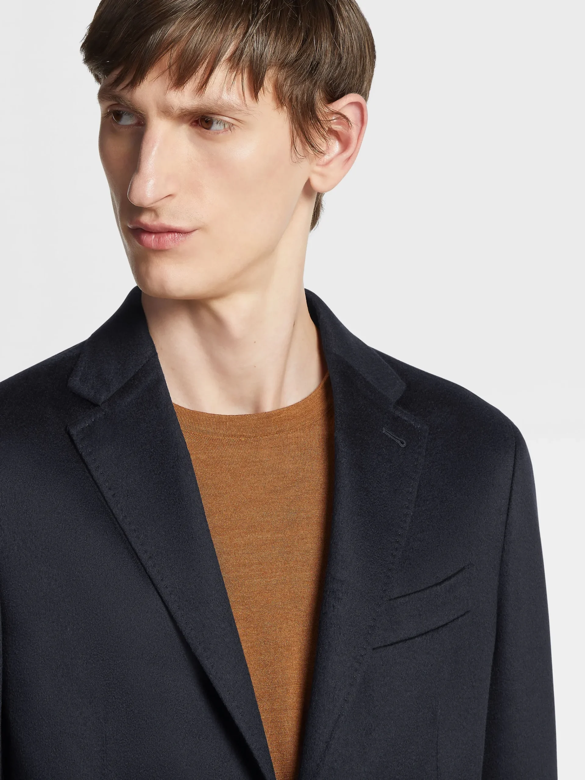 Navy Blue Oasi Cashmere Shirt Jacket
