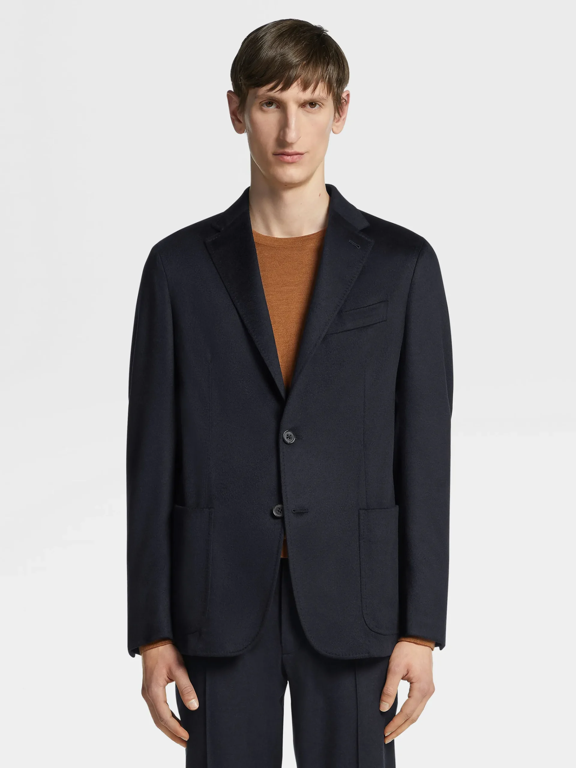 Navy Blue Oasi Cashmere Shirt Jacket